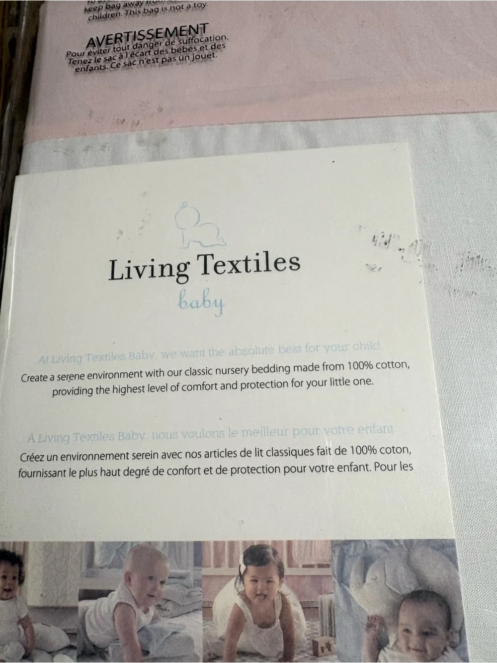 Living Textiles Baby Bed Skirt in Pink and White